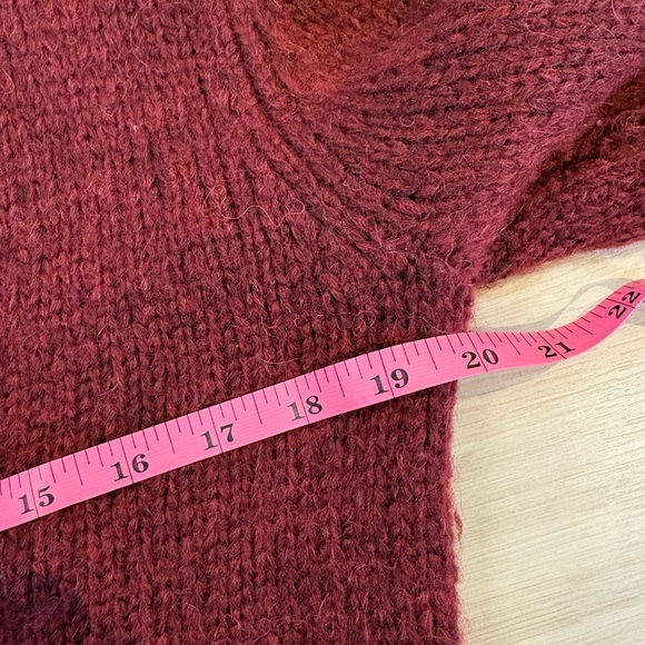 Talula V-Neck Button Cardigan in Wine - Picture 6 of 6